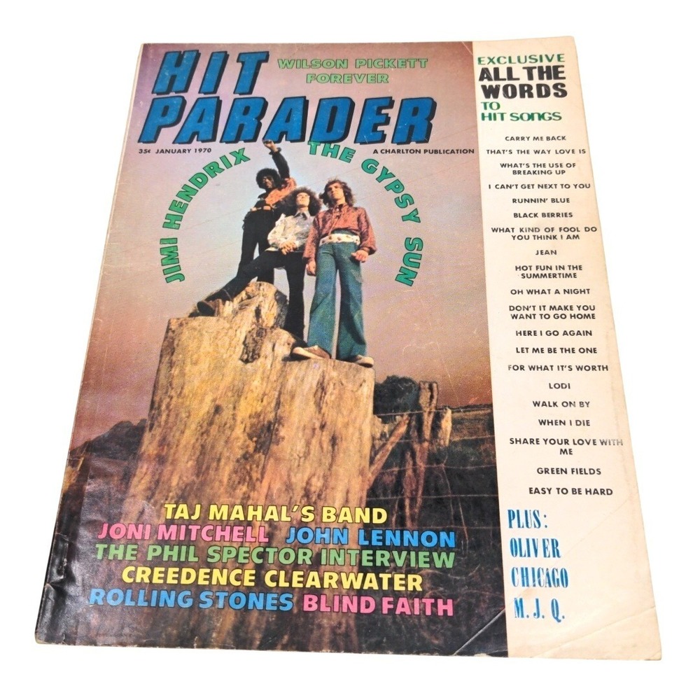 VTG‎ 1970 Hit Parader Magazine Jimi Hendrix John Lennon Creedence Rolling Stones
